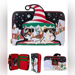 Loungefly DISNEY Nightmare Before Christmas Town Carousel Zip Around Wallet